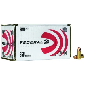 Federal Champion 9mm 115gr FMJ ammunition 250-count box
