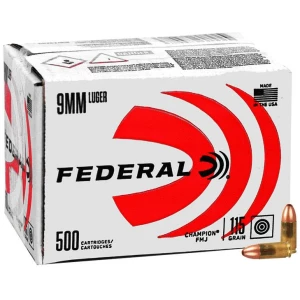 Federal Champion 9mm 115 gr FMJ 500rd bulk pack product image