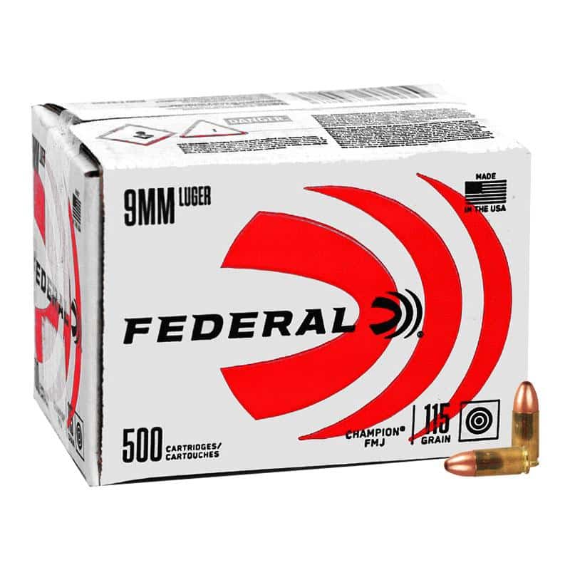 Federal Champion 9mm 115 gr FMJ 500rd bulk pack product image