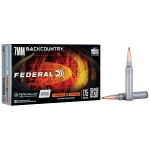 Federal Fusion Tipped 7mm Backcountry 175 gr ammunition box, 20 rounds