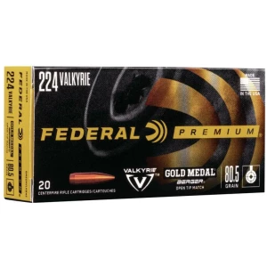 Federal Gold Medal Berger .224 Valkyrie 80.5 gr OTM ammunition box