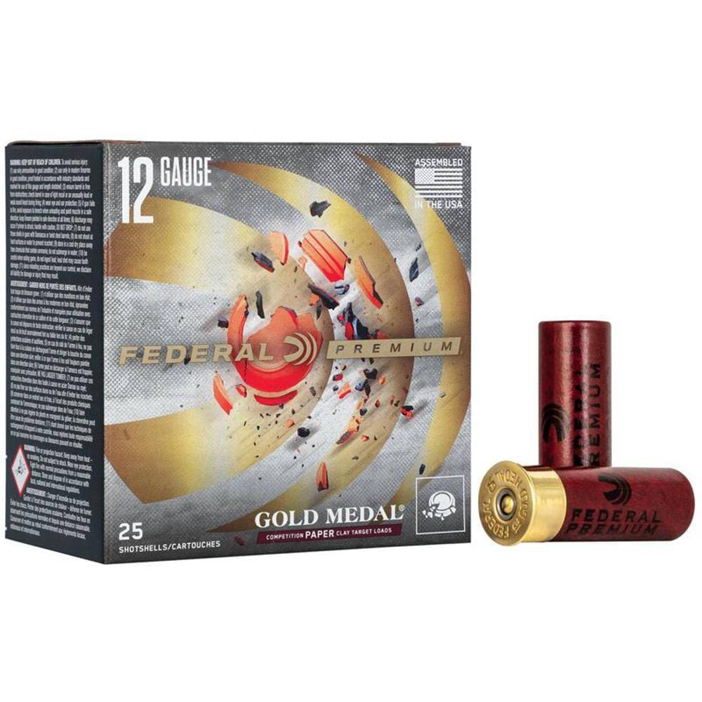 Federal Premium Gold Medal Paper 12 Gauge 2.75 inch 1-1/8 oz #8 shot 25rd box