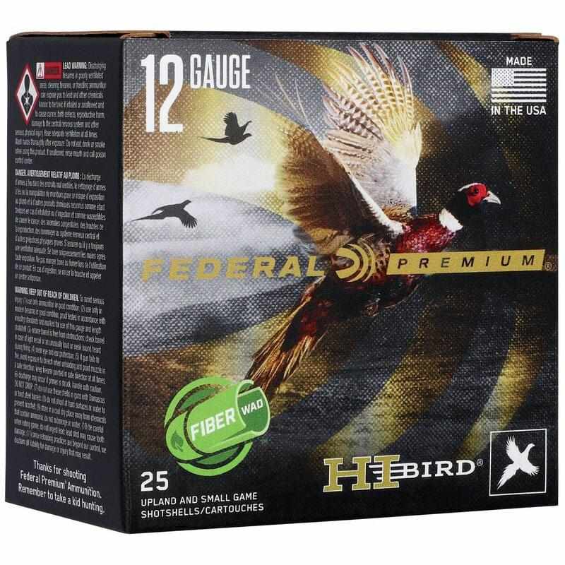 Federal Hi-Bird Fiber Wad 12ga 2-3/4in 1-1/4oz No.4 shotshell box