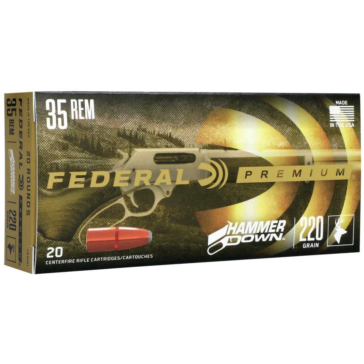 Federal HammerDown .35 Remington 220 gr 20rd box - lever-action hunting ammunition