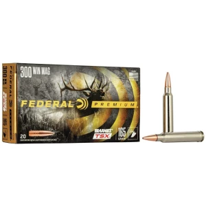 Federal Barnes TSX .300 Win Mag 165gr rifle ammunition box, 20 rounds, one-piece copper TSX bullets