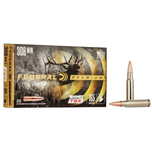 Federal Barnes TSX HP .308 Win 165gr rifle ammunition box, 20 rounds