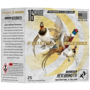 Federal Premium HEVI-Bismuth 16ga 2-3/4" 1-1/8oz #5 shotshell box 25 count