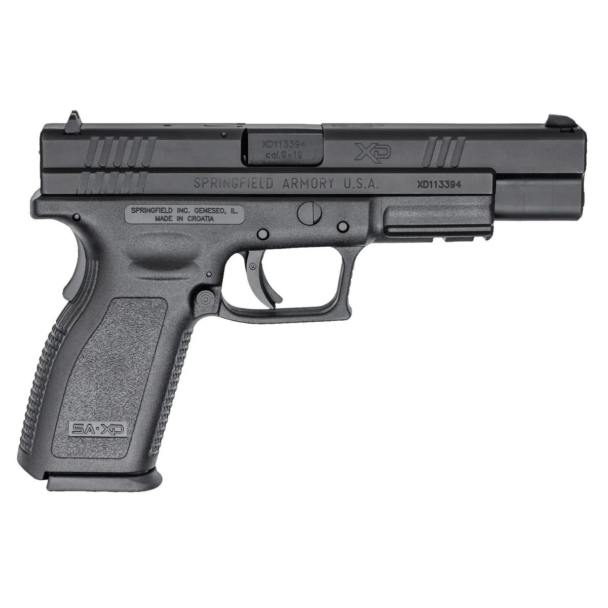 Springfield Armory XD Tactical 9mm 5-inch black Melonite pistol with two 10-round magazines
