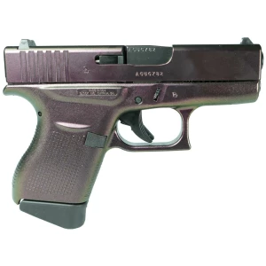 Glock G43 Custom Shimmering Razorback subcompact 9mm pistol with two magazines