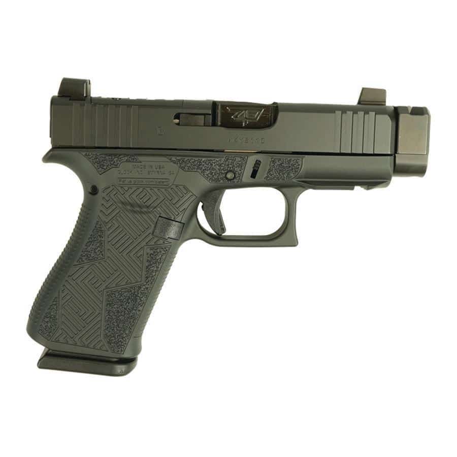 Glock 43X MOS Black Cerakote custom stipple handgun, 9mm Luger, two 10-round magazines