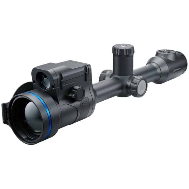 Pulsar Thermion 2 LRF XP60 thermal rifle scope angled view
