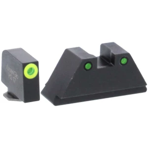 Green Tritium LimeGreenLumi Rnd Outline .315/Black .394 for Glock Tall Supp