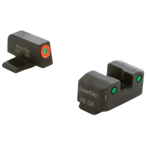 Ameriglo Trooper Tritium Handgun Sight Set for Sig with #6 Front and #8 Rear Green Rear Green with Orange Front