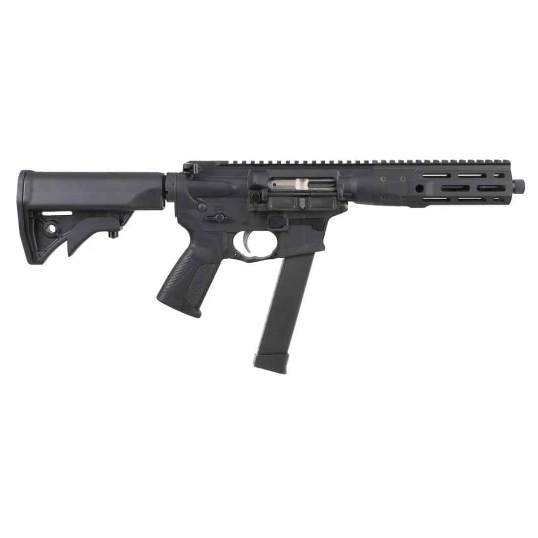 LWRC IC-9 SBR 9mm with 8.5-inch barrel and 27-round magazine in black