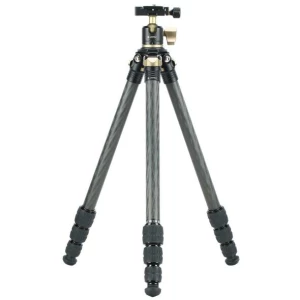 Leupold Alpine CF-425 carbon fiber tripod folded and extended with Arca-Swiss head
