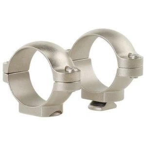 Leupold STD 1-inch Low silver scope rings, machined steel, windage-adjustable rear ring