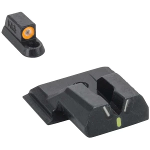 Meprolight Hyper Bright V-Sight Fixed Pistol Set for S&W M&P Shield Green with Orange Front