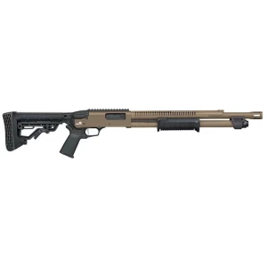 Mossberg 590R 12 Gauge 18.5in FDE Cerakote stand-off barrel pump shotgun