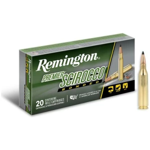 Box of Remington Premier Scirocco Bonded .243 Winchester ammunition