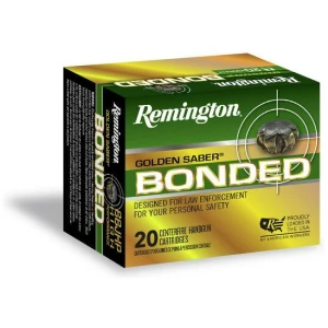 Box of Remington Golden Saber 10mm 180gr Bonded Brass Jacketed Hollow Point ammunition
