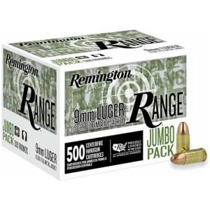 Remington Range 9mm Luger 115 gr FMJ 500 ct box