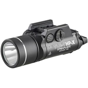 Streamlight TLR-1 HP-X black rail-mounted weapon light front view