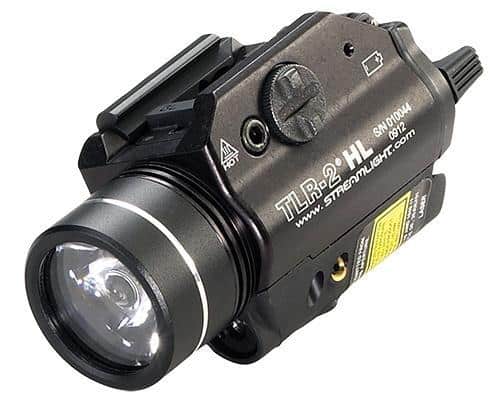 Streamlight TLR-2 HL rail-mounted weapon light with integrated red laser, black finish