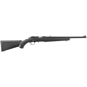 Ruger American Rimfire Compact .17 HMR rifle with 18-inch barrel and black synthetic stock