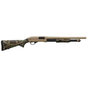 Winchester SXP Defender 20 Gauge 18-inch FDE Perma-Cote with Woodland camo synthetic stock