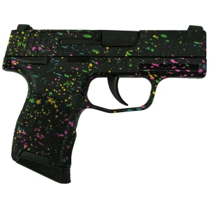 Sig Sauer P365-380 Multi Color Paint micro-compact handgun, 3.1 inch barrel, black grip, SIGLITE sights