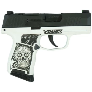 Sig Sauer P365 Sugar Skull optic-ready 9mm handgun right-side view with X-RAY3 sights