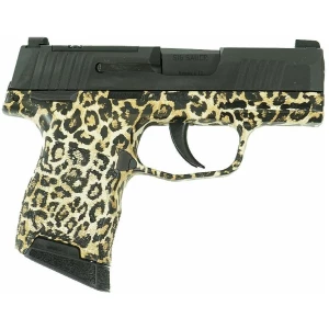 Sig Sauer P365 Leopard Print optic-ready 9mm handgun right-side view