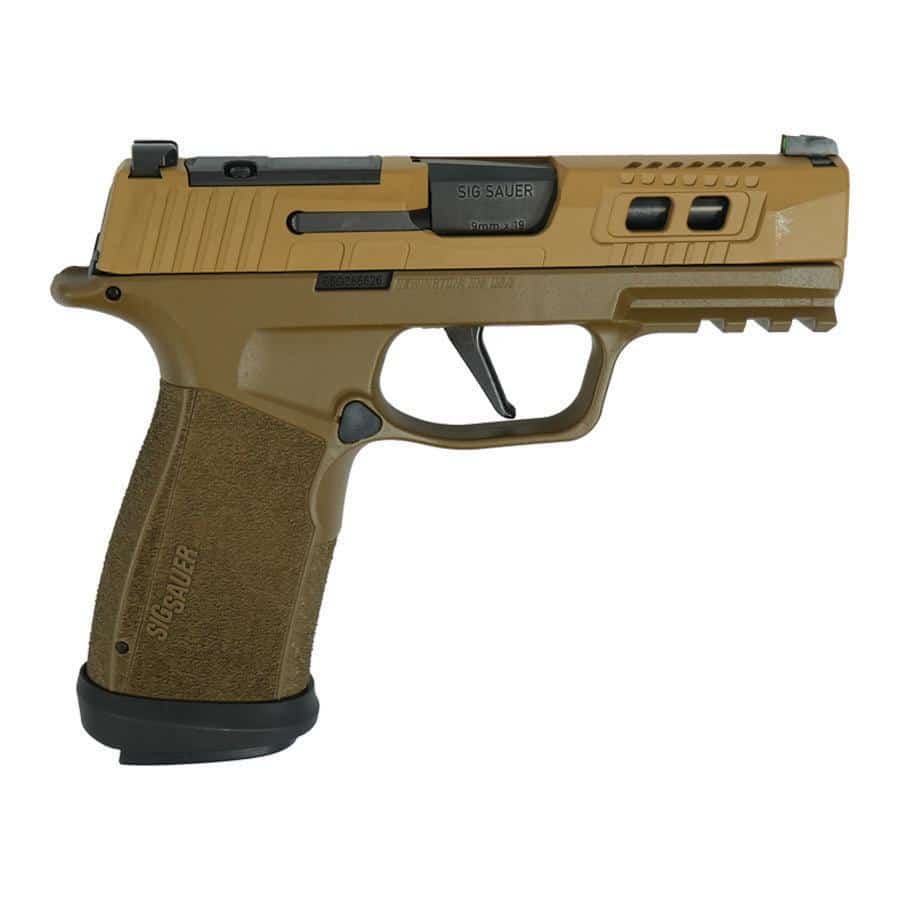 Sig Sauer P365 Two-Tone Brown XMACRO TACOPS 9mm 3.7in right-side view