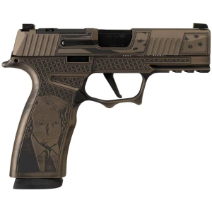 Sig Sauer P365 XMACRO TACOPS "Trump Fight" 9mm handgun side view with X-RAY3 sights