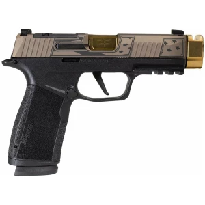 Sig Sauer P365 XMACRO TACOPS Trump 47th 9mm 3.7 inch gold barrel compensator handgun