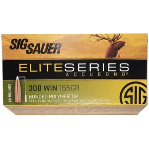 Sig Sauer Elite AccuBond .308 Win 165 gr 20 rd ammunition box