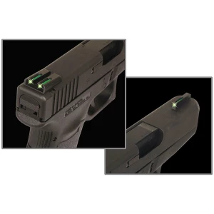 Truglo TFO Tritium/Fiber-Optic Day/Night Sights Fits Glock Slimline Models 42/43/43x/48 Set Sights Green Front / Green Rear