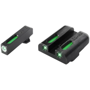 Truglo TFX Tritium/Fiber-Optic Day/Night Sights Fits GLOCK 17 / 17L 19 22 23 24 26 27 33 34 35 38 AND 39 - White Outline Front/Rear Green