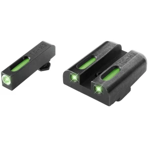 Truglo TFX Tritium/Fiber Optic Day/Night Sights Fits Glock 20 21 25 28 29 30 31 32 37 40 and 41 - White Outline Front/Rear Green