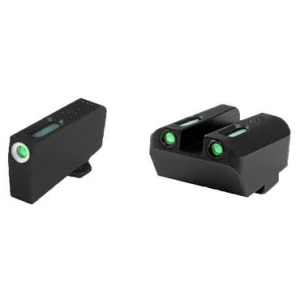 Truglo TFX Tritium/Fiber-Optic Day/Night Sight Set fits GLOCK 17 / 17L 19 22 23 24 26 27 33 34 35 38 and 39 (Suppressor Low) - White Outlin