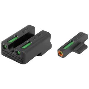 Truglo TFX Pro Tritium/Fiber-Optic Day/Night Sights Fit Novak LoMount cut .270 front / .450 rear - Orange Outline Front/Rear Green