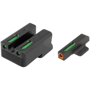 Truglo TFX Pro Tritium/Fiber-Optic Day/Night Sights Fit Novak LoMount cut .270 front / .500 rear - Orange Outline Front/Rear Green