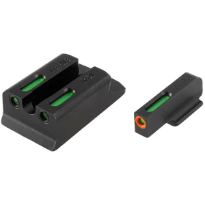 Truglo TFX Pro Tritium/Fiber-Optic Day/Night Sights Fit Ruger SR9|Ruger SR9C|Ruger SR40|Ruger SR40C|Ruger SR45 - Orange Outline Front/Rear Green