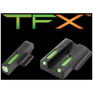 Truglo TFX Tritium/Fiber-Optic Day/Night Sights Fits Ruger LC9 / 9s / 380 - White Outline Front/Rear Green