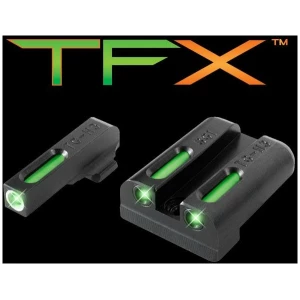 Truglo TFX Tritium/Fiber-Optic Day/Night Sights - SIG #8 #8 Set - White Outline Front/Rear Green