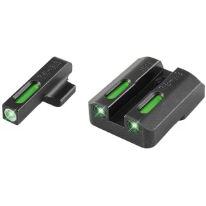 Truglo TFX Tritium/Fiber-Optic Day/Night Sights Fit Taurus MIllennium 62 709 Slim / 740 Slim - White Outline Front/Rear Green/