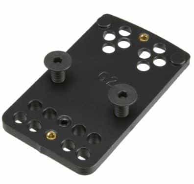 TruGlo TGTG8950C2 pistol red dot sight mount in black nitride for Trijicon RMR, fits CZ P-10