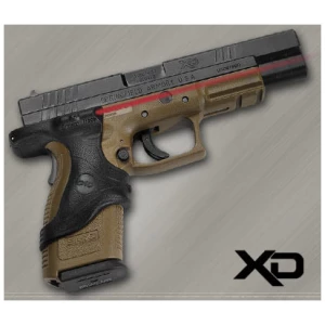Crimson Trace Lasergrips red laser on black polymer Springfield XD grip