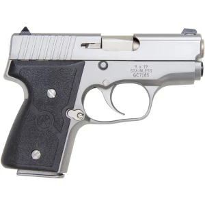 Kahr Arms MK9 9mm 3 inch stainless handgun with black textured wraparound grips