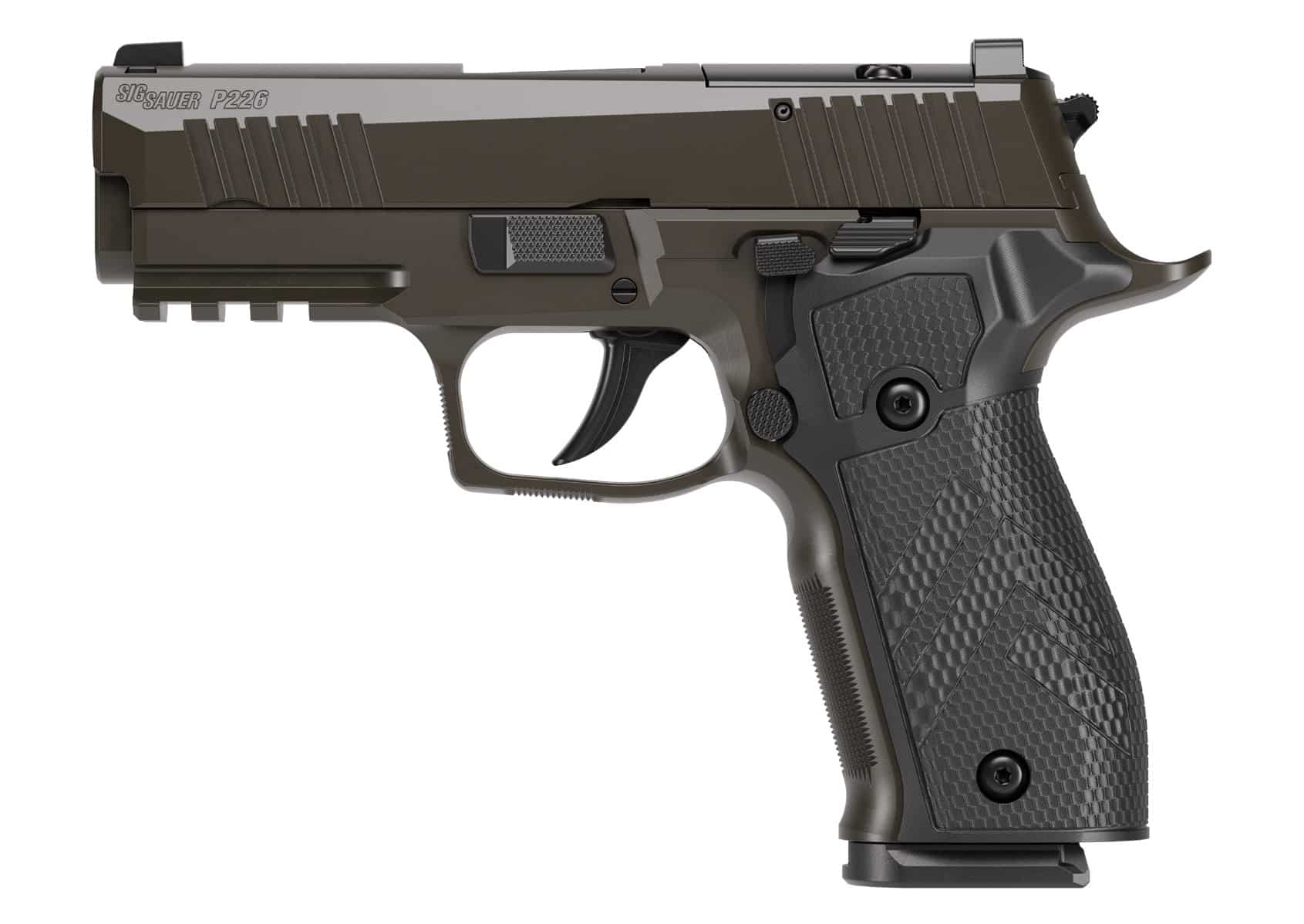 Sig Sauer P226 XCarry Legion 9mm pistol in Legion Gray Cerakote with G10 grips and 3.8 inch barrel